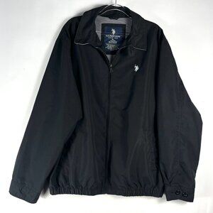U.S. Polo Assn Men's Golf Jacket Black w/Gray Lightweight XL 100% Polyester Coat